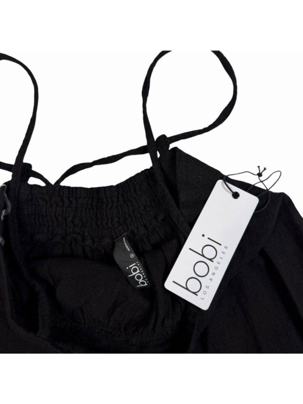 BOBI Overall Pants Size Small Black Wide Leg Ultra High Rise Waist 51E-389015 - Picture 6 of 10
